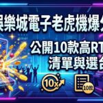 在大獎娛樂城尋求電子老虎機爆分，核心在於掌握高 RTP（玩家回報率）機台清單與精準的選台邏輯。根據 2026 最新數據，推薦首選如「血色吸血鬼 (RTP 98.0%)」、「雷神之錘 (RTP 96.8%)」及「麻將胡了 2 (RTP 96.7%)」等 10 款指標性機台，這些遊戲具備極高的返還率與連爆機制。選台邏輯建議採用「三段式觀察法」：先挑選近期累積獎金池熱度高且有人氣的桌次，避開長期無人觸碰的冷門機台；接著利用小額注碼測試「吃分」與「吐分」週期，若 30 轉內頻繁出現小獎 Combo，即是進入噴分期的前兆。最後配合階梯式投注策略，在訊號出現時果斷加壓，利用高 RTP 的底蘊結合倍率乘數，才能在低風險下極大化您的爆分機率，實現真正的贏錢攻略。