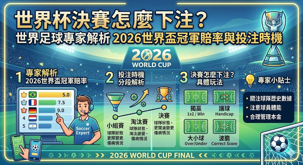 世界杯決賽怎麼下注？世界足球專家解析2026世界盃冠軍賠率與投注時機