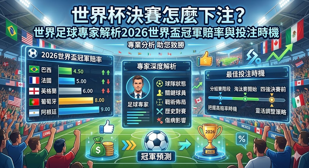 世界杯決賽怎麼下注？世界足球專家解析2026世界盃冠軍賠率與投注時機